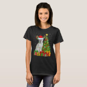 Xmas Holiday Santa Siamese Cat Christmas Tree T-Shirt (Vorne ganz)