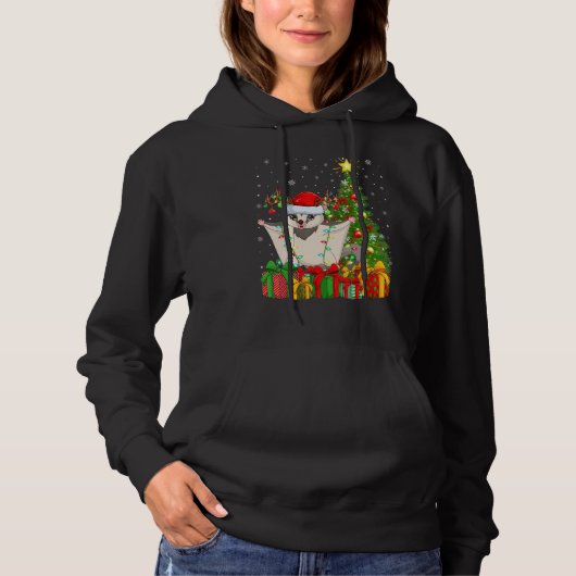 Xmas Holiday Santa Sugar Glider Christmas Tree Hoodie (Vorderseite)