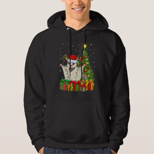 Xmas Holiday Santa Sugar Glider Christmas Tree Hoodie (Vorderseite)