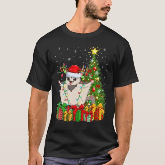Xmas Holiday Santa Sugar Glider Christmas Tree T-Shirt (Vorderseite)