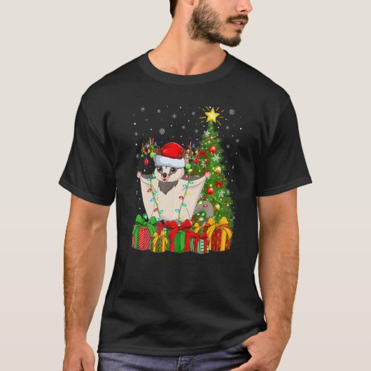 Xmas Holiday Santa Sugar Glider Christmas Tree T-Shirt (Vorderseite)