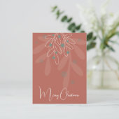 Xmas holidays mistletoe red postkarte (Stehend Vorderseite)