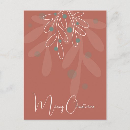 Xmas holidays mistletoe red postkarte (Vorderseite)