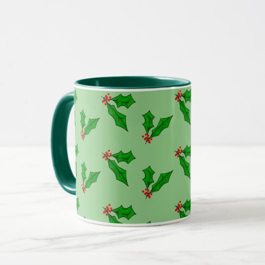 Xmas Holly Day Tasse (Vorderseite Links)