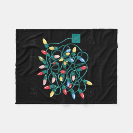 Xmas I’m Fine Everything's Fine Tangled Christmas  Fleecedecke (Vorderseite (Horizontal))