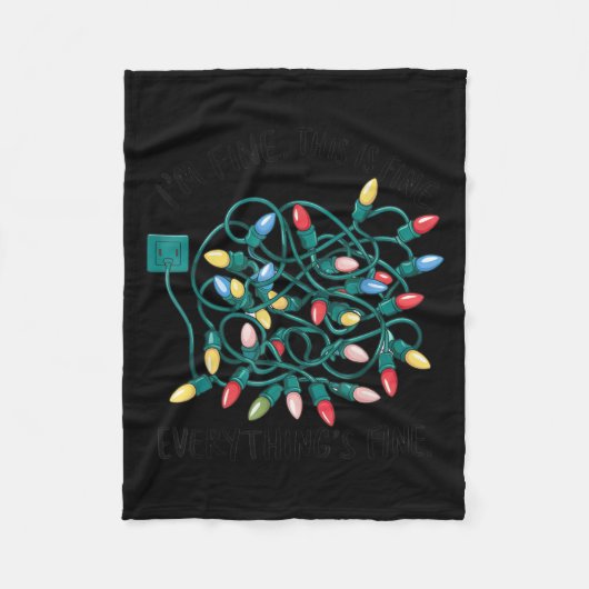 Xmas I’m Fine Everything's Fine Tangled Christmas  Fleecedecke (Vorderseite)