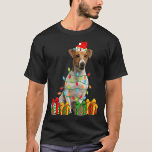 Xmas Jack Russell Terrier Dog Christmas Lights Pup T-Shirt