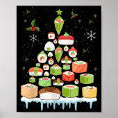 Xmas Japanese Sushi Christmas Tree Holiday Pajama Poster (Vorne)
