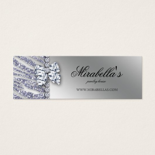 Xmas Jewelry Zebra Price Tag Silver Sparkle (Vorderseite)