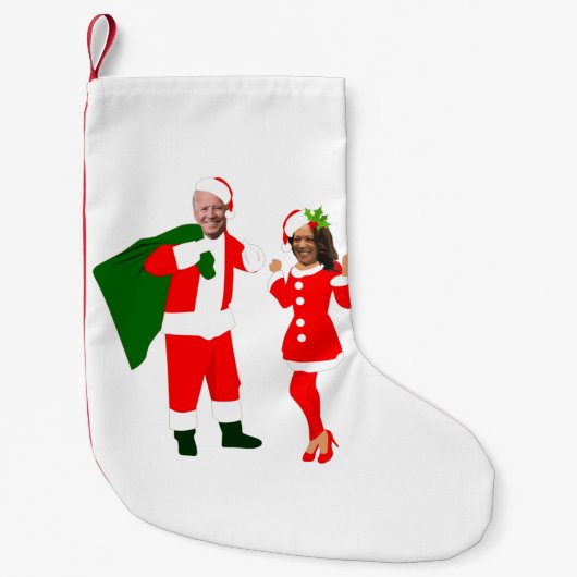 xmas jobiden santa kamala harris kleiner weihnachtsstrumpf (Vorderseite)