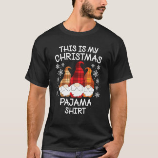 Xmas Kariert Gnome Dies ist mein Weihnachts-Pajama T-Shirt