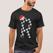 Xmas Karierte Hauptstadt Letter R Santa Monogram W T-Shirt (Vorderseite)