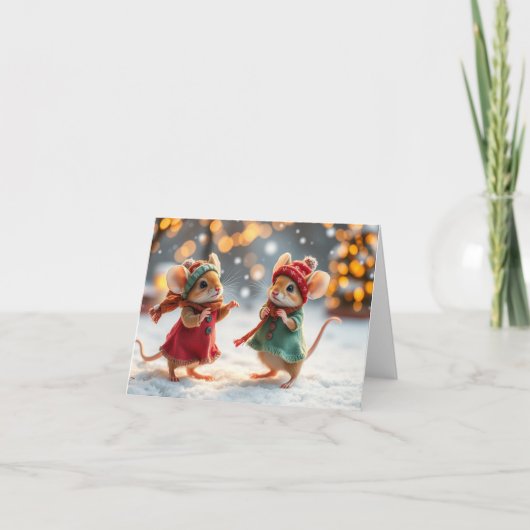 Xmas-Karte für niedliche Mäuse Dankeskarte (Vorderseite)