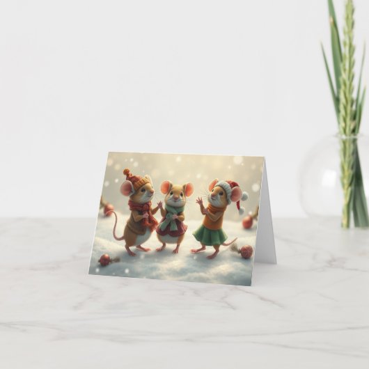 Xmas-Karte für niedliche Mäuse Dankeskarte (Vorderseite)