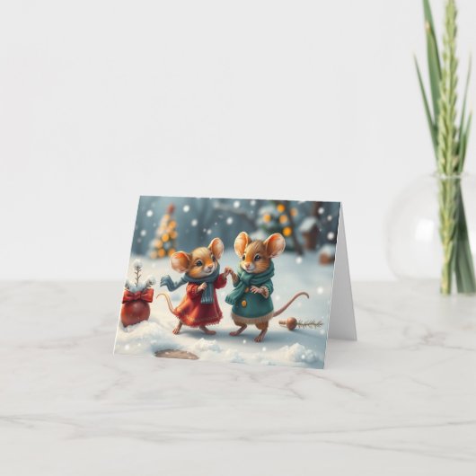 Xmas-Karte für niedliche Mäuse Dankeskarte (Vorderseite)