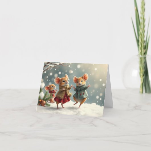 Xmas-Karte für niedliche Mäuse Dankeskarte (Vorderseite)