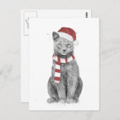 Xmas-Katze Postkarte (Vorne/Hinten)