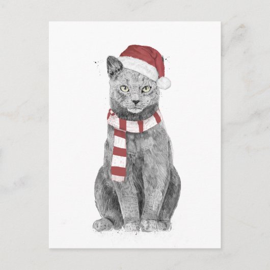 Xmas-Katze Postkarte (Vorderseite)