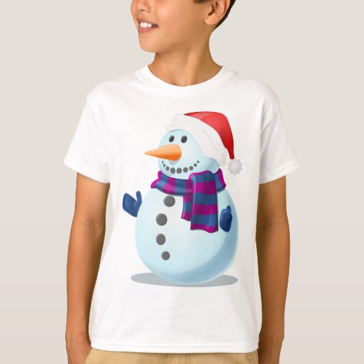 Xmas Kids Sweatshirt Snowman Design T-Shirt (Vorderseite)