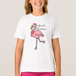 Xmas Kinder, Weihnachtsfeiertag Niedlich Flamingo  T-Shirt