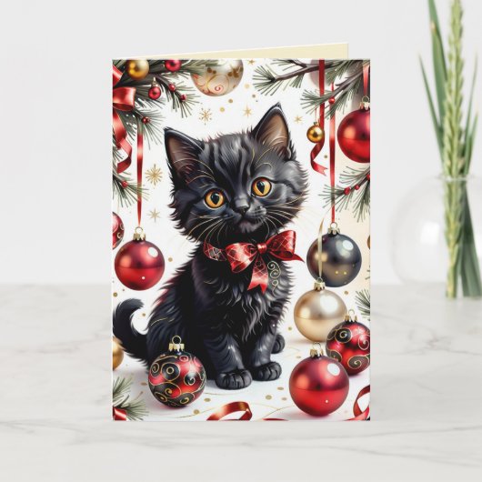 Xmas Kitty & Baubles No.1 Karte (Vorderseite)