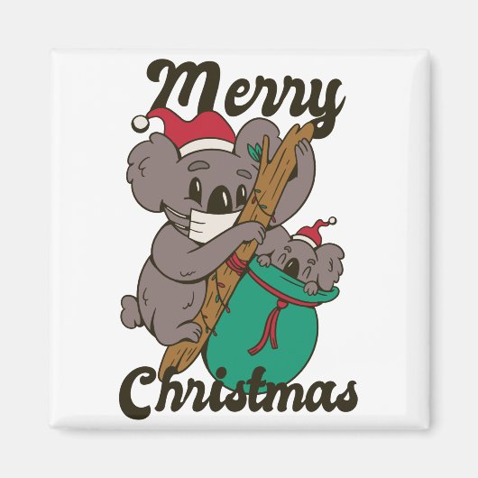 Xmas Koala Mama mit Baby Magnet (Vorne)