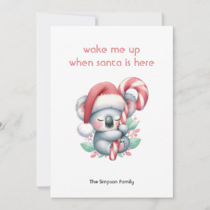 Xmas koala nimmt ein Nickerchen Feiertagskarte