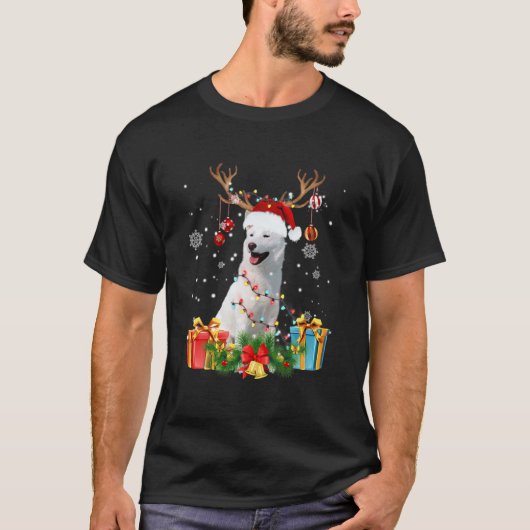 Xmas Korean Jindo Dog Weihnachtsleuchten Weihnacht T-Shirt (Vorderseite)