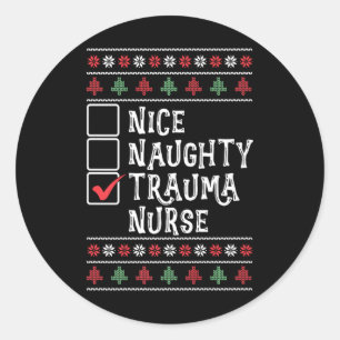 Xmas Krankenpflege Trauma Nurse Christ Runder Aufkleber