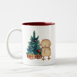 Xmas Kwii der niedliche Kiwi-Vogel Zweifarbige Tasse