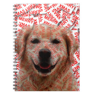 Xmas lächelnder Golden Retriever Dog Notizblock
