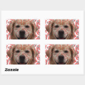 Xmas lächelnder Golden Retriever Dog Rechteckiger Aufkleber (Blatt)