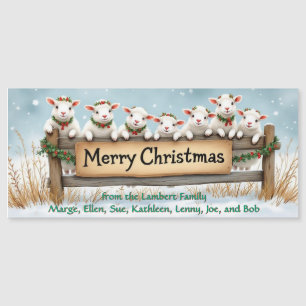 Xmas Lambs Magnetic Grußkarte Magnetkarte