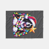 Xmas Landseer Newfoundland Dog Tangled Christmas L Fleecedecke (Vorderseite (Horizontal))