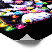 Xmas Landseer Newfoundland Dog Tangled Christmas L Poster (Ecke)