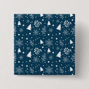 Xmas Leaf und Schnee Button