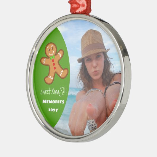 XmaS Lebkuchen Mann Custom YEAR Green Ornament Aus Metall (Links)