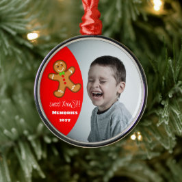 XmaS Lebkuchen Mann Custom YEAR Red Ornament Aus Metall