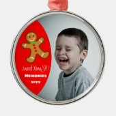 XmaS Lebkuchen Mann Custom YEAR Red Ornament Aus Metall (Vorne)