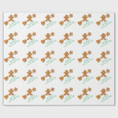 XmaS-Lebkuchen pals-grün/weiß Geschenkpapier (Flach)