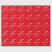 XmaS-Lebkuchen-Pals-Red-Wrapping Paper Geschenkpapier (Flach)