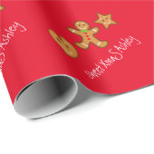 XmaS-Lebkuchen-Pals-Red-Wrapping Paper Geschenkpapier (Rolleneckpunkt)
