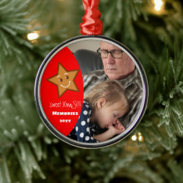 XmaS Lebkuchen Star Editable-Foto-Red Ornament Aus Metall