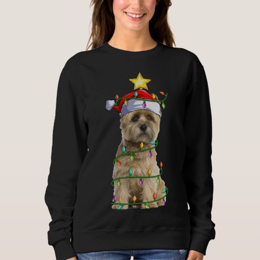 Xmas Leuchtturm Matching Santa Cairn Terrier Ch Sweatshirt (Vorderseite)