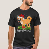 Xmas Licht Decor Weihnachtsmannmütze Bulldog Weihn T-Shirt (Vorderseite)