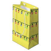 Xmas Lichter auf Gelb Kleine Geschenktüte (Vorderseite Schrägansicht)