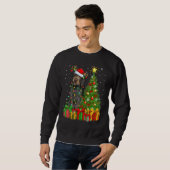 Xmas Lichter Deutscher Drahtiger Pointer Hund Weih Sweatshirt (Vorne ganz)