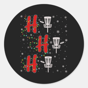 Xmas Lichter Ho Ho Ho Disc Golf Lustiges Hässliche Runder Aufkleber