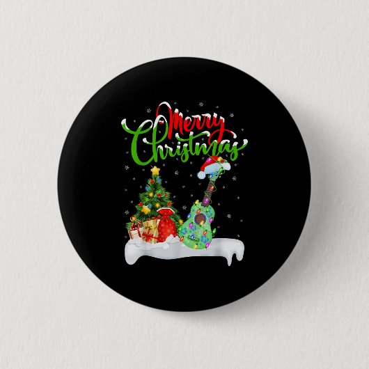 Xmas-Lichter Santa-Hut Musical Ukulele Gitarre Button (Vorderseite)