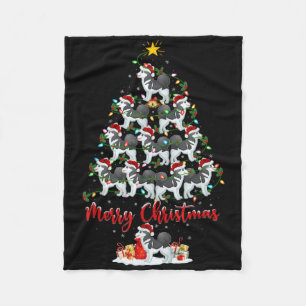 Xmas Lichter Santa Siberian Husky Hund Weihnachtsb Fleecedecke